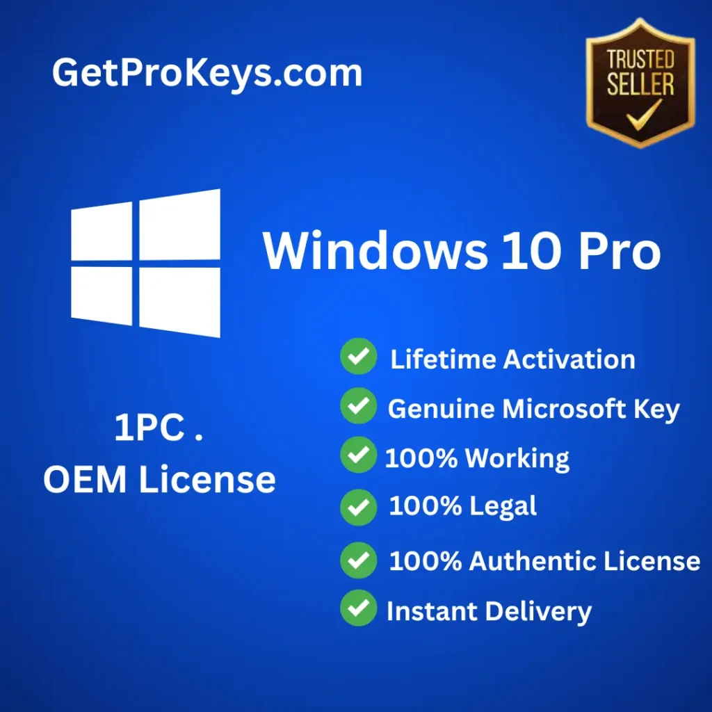 Windows 10 Pro 1 PC OEM License Key – Instant Online Activation