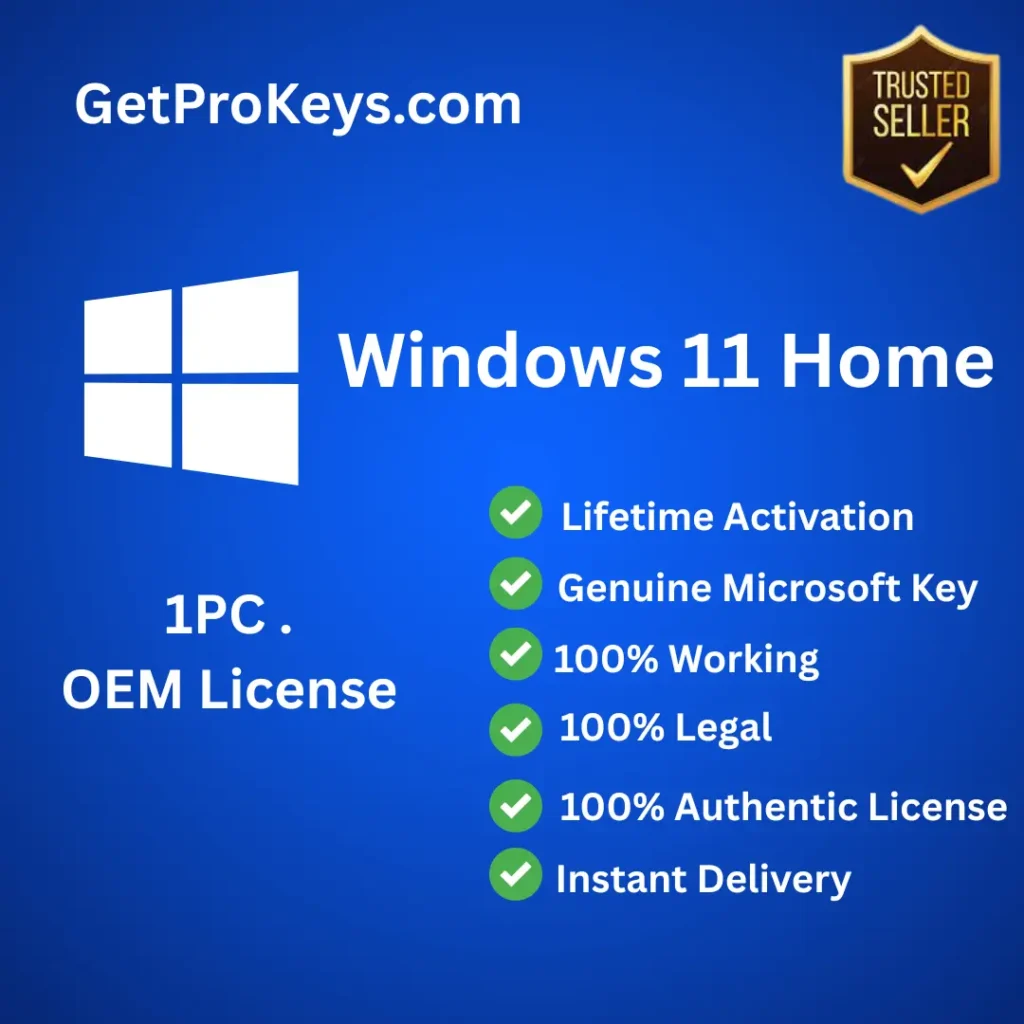 Windows 11 Home 1 PC OEM License Key – Instant Online Activation