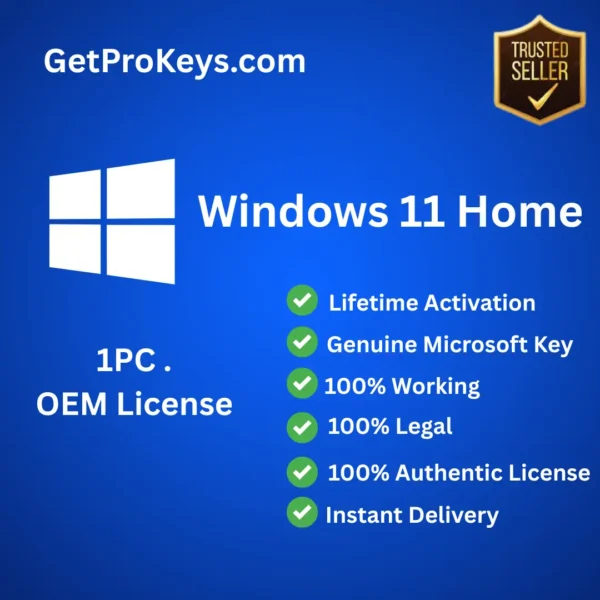 Windows 11 Home 1 PC OEM License Key – Instant Online Activation